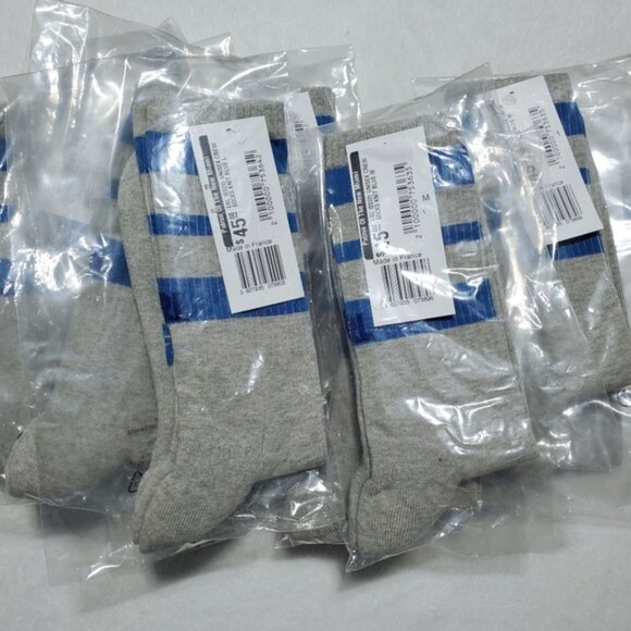 NWT Unisex ERL Crew Gray and Blue Striped Socks Sz L - Picture 3 of 4